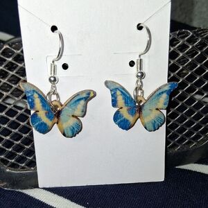 Blue Butterfly Dangle Earrings - Women Jewelry